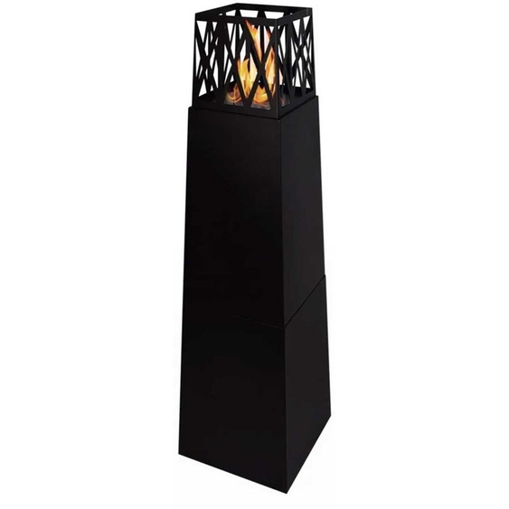 Vulcano - Cheminée éthanol pour extérieur 40x40x145 cm, couleur noir