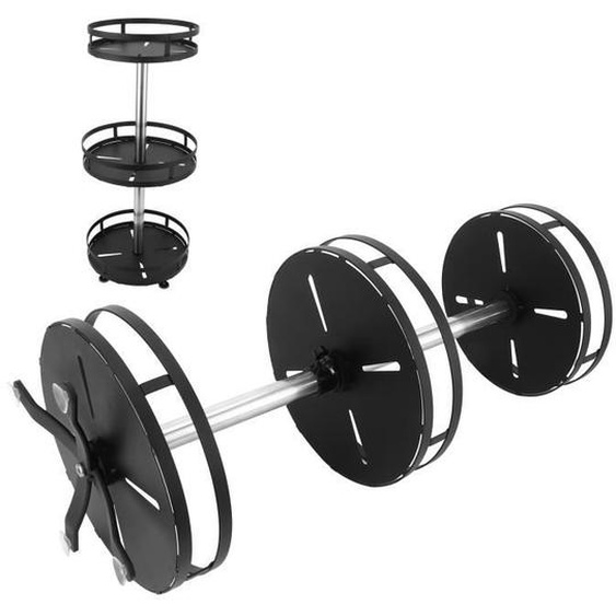 Étagère à épices - VVIKIZY - Rotative 360° - Acier inoxydable - Noir - 3 niveaux de rangement