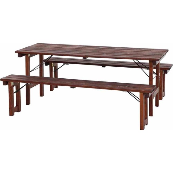 Wallis Garniture Table 180x70 cm, entièrement pliable, brun foncé laisert