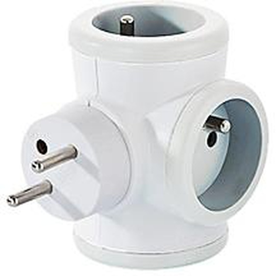 Watt & Co Multiprise rotative 3 prises - Blanc