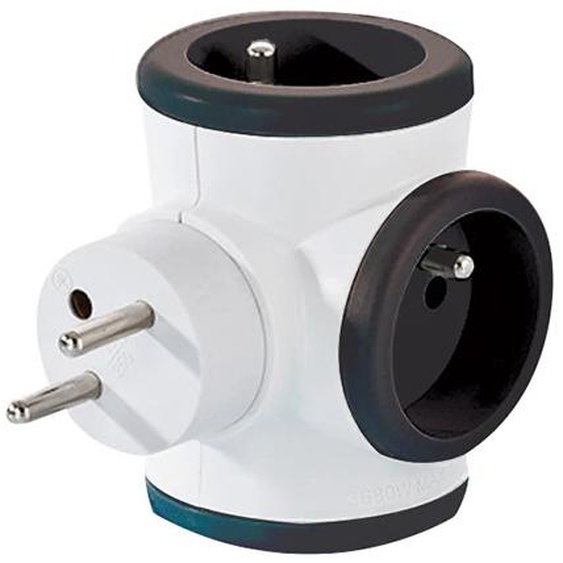 Watt & Co Multiprise rotative 3 prises - Noir