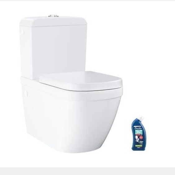 WC à poser sans bride Euro Ceramic + abattant et nettoyant