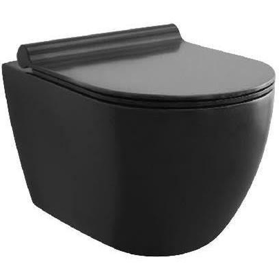 WC Mural - KIELLE - Gaia 30115040 - SoftClose - Rimless - Noir Mat