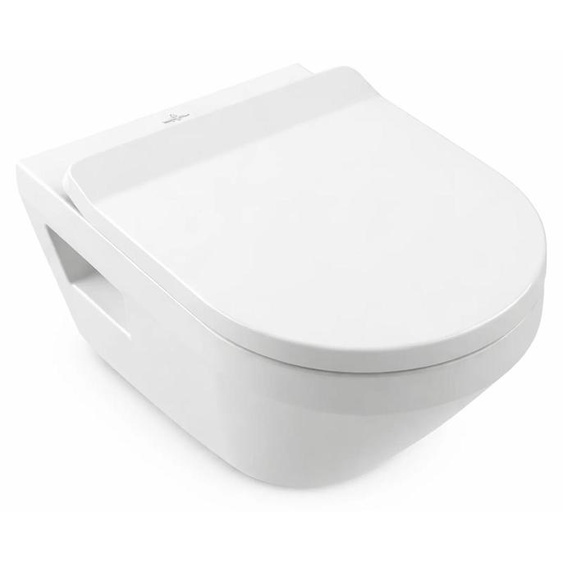 Villeroy & Boch Architectura, Cuvette suspendue sans bride TwistFlush, abattant amovible frein de chute