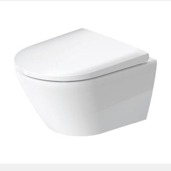 WC suspendu compact sans bride D-Neo avec abattant frein de chute