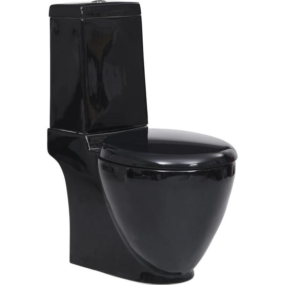 Toilette en céramique Ronde Écoulement deau au fond Noir