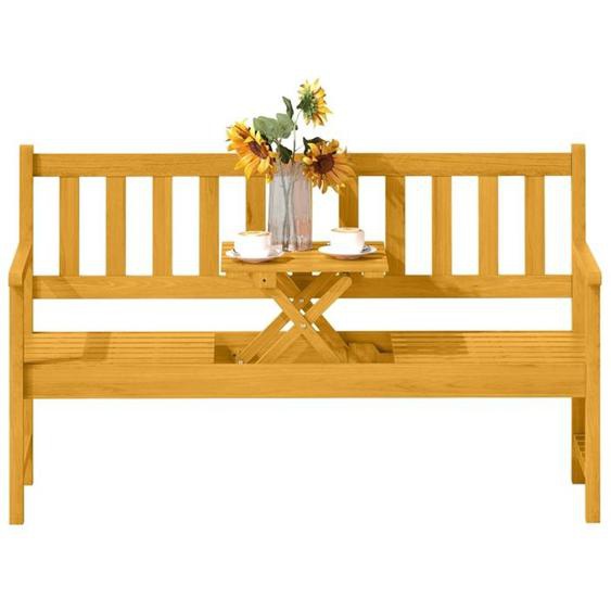 WEIGULO Banc de jardin double en bois banc résistant aux intempéries banc de parc banc de balcon en bois banc de jardin teck