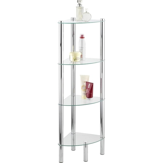 WENKO 15852100 WENKO Badregal Yago silber 30,0 x 30,0 x 104,0 cm