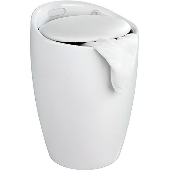 WENKO DIE BESSERE IDEE -   Tabouret Panier à Linge de Salle de Bain Candy Blanc