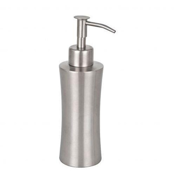 WENKO Distributeur de Savon Liquide, Pieno, Capacité 125 ml, Acier inox, 6x20x8 cm, mat