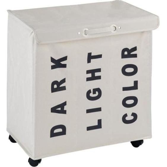 Panier à linge - WENKO - Trivo - 3 compartiments - 116L - Polyester - Beige