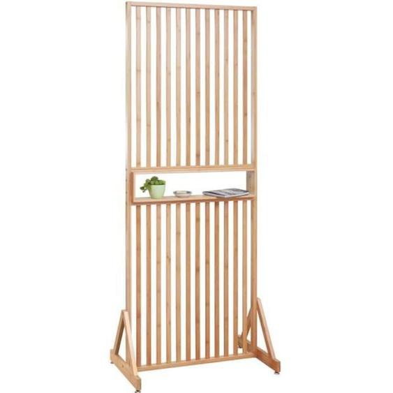 WENKO Paravent intérieur en bambou KAILUA | Séparateur de pièces entrée, salon, chambre | Cloison avec étagère | 72 x 178 x 40 cm