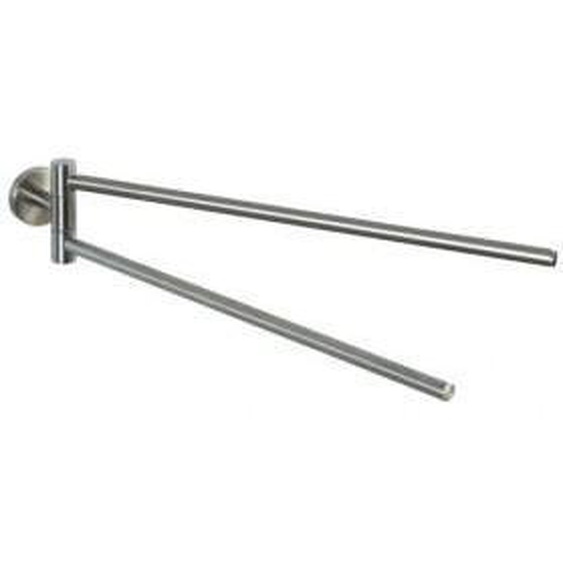Porte serviette - WENKO - Bosio - Acier inox mat - 2 barres rotatives - 5,5x9x43 cm