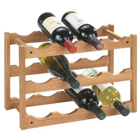 Étagère à vin - WENKO - Norway - Capacité 12 bouteilles - Bois - 42x28x21 cm - Marron