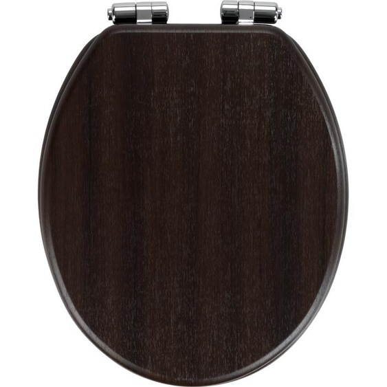 WENKO SIÈGE Wenge Bois Abaissement automatique Couvercle WC Lunettes MDF Salle de bains marron