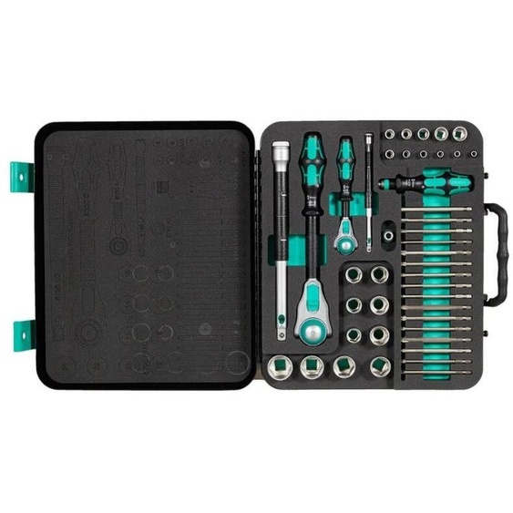 WERA Coffret de 2 Cliquets + 21 Douilles + 16 Embouts + 4 Acc. - 05160785001