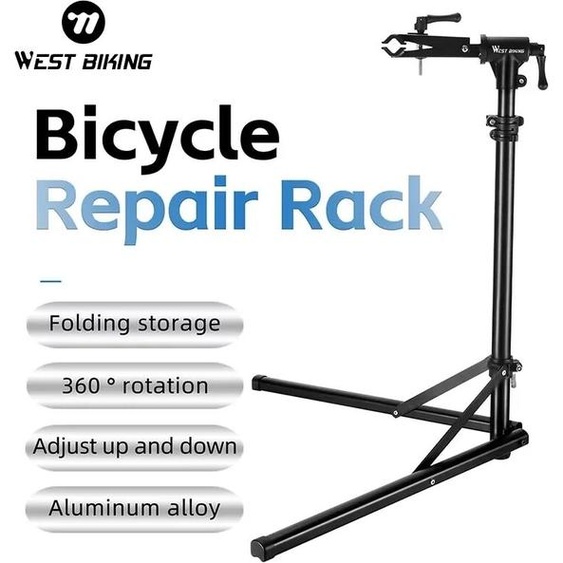 WEST BIKING – support de réparation de vélo pliable, en alliage daluminium, cadre dentretien de réparation de vélo, support de stationnement de rangement de vélo réglable