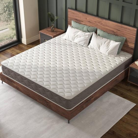 West - Matelas Double, 190x160x21h cm Blanc, Fermeté 6,5/10 Fabriqué en Italie