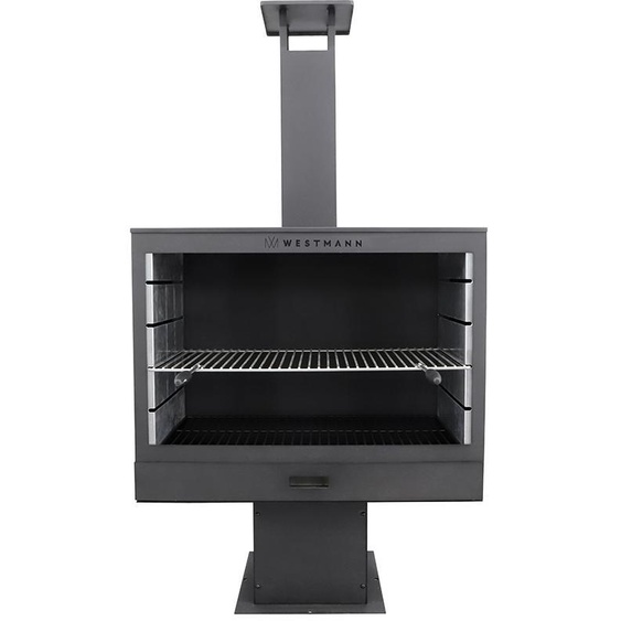 Westmann Acier Barbecue Foyer Noir 50x90x160 cm