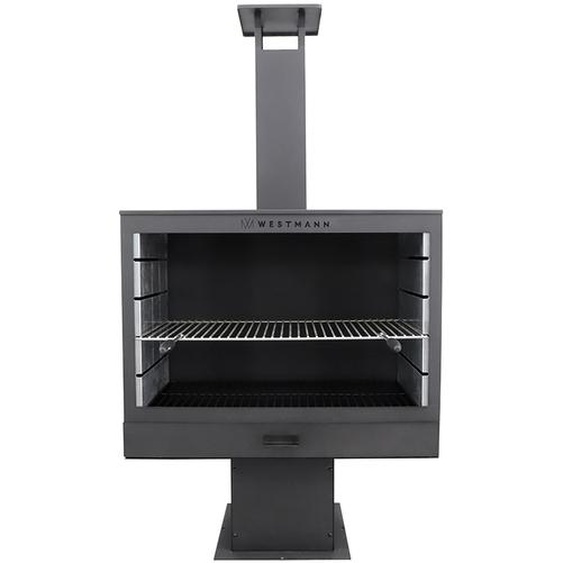 Westmann Acier Barbecue Foyer Noir 50x90x160 cm