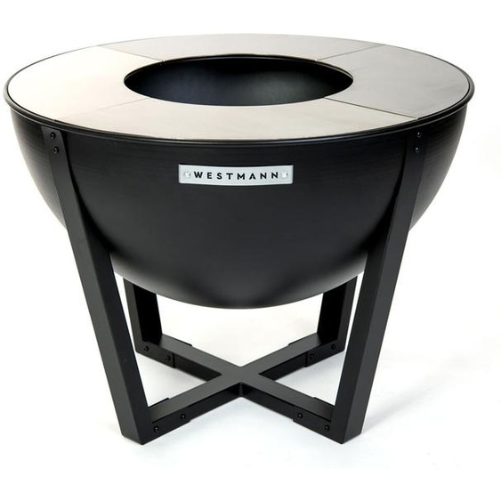 Westmann Foyer en acier incl. plaque de cuisson en acier inoxydable Noir 81x81x62 cm