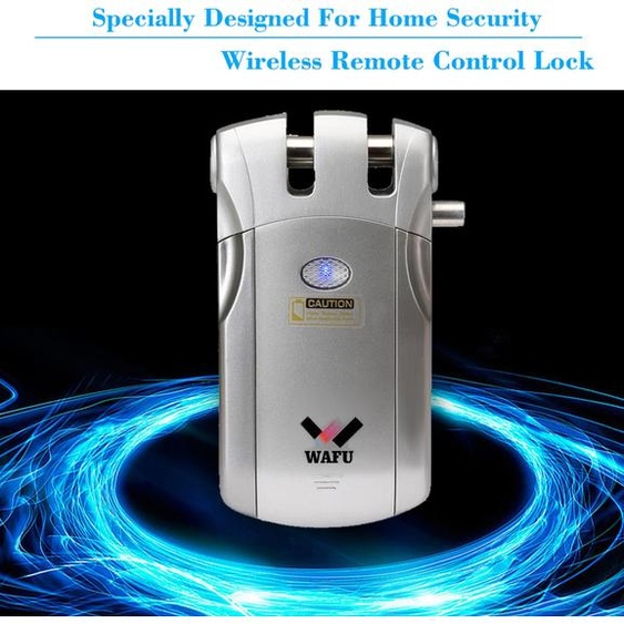 WF-018 Serrure sans fil à télécommande Sécurité Invisible Serrure intelligente sans clé pour porte dentrée Métal Zinc Alloy avec 4 télécommandes Smart Home Villa Office Access Control Security System