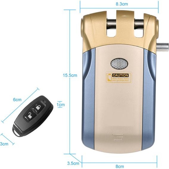 WF-018 Serrure sans fil à télécommande Sécurité Invisible Serrure intelligente sans clé pour porte dentrée Métal Zinc Alloy avec 4 télécommandes Smart Home Villa Office Access Control Security System