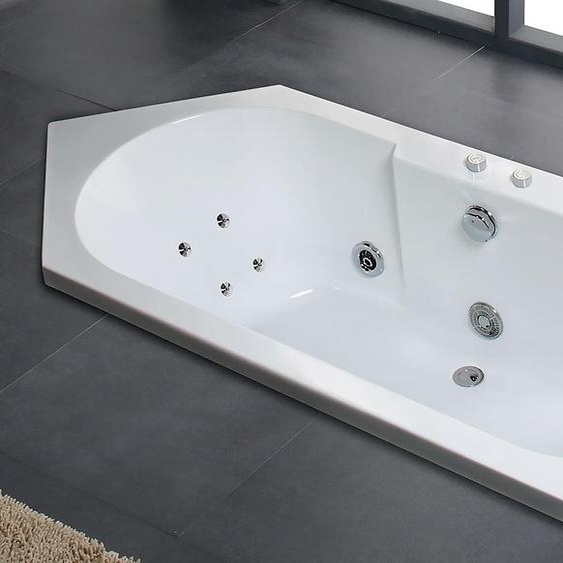 Whirlpool Indoor Spa Baignoire VILLA MEDICI 209 x 80.5 cm blanc avec buses de massage,LED