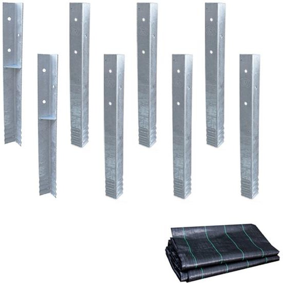 Ancrage au sol ancrage poteau SolidLock - set de ancrages pour aire de jeux & portique balançoire avec toile anti-mauvaises herbes, ancrages en