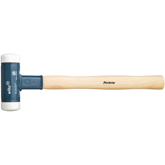 Wiha Marteau sans rebond, très dur, manche bois hickory, tête de frappe ronde (39008) 30 mm