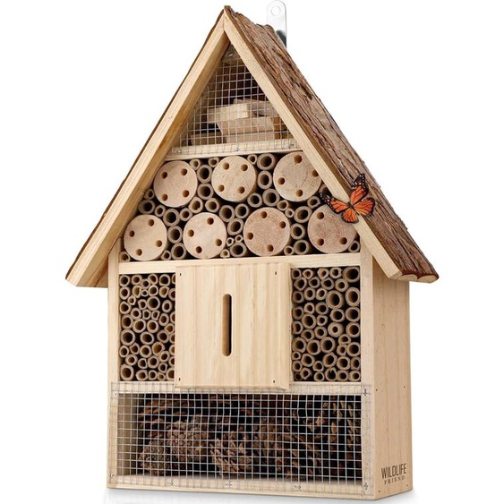 WILDLIFE FRIEND I Grand hôtel pour insectes, toit en écorce -