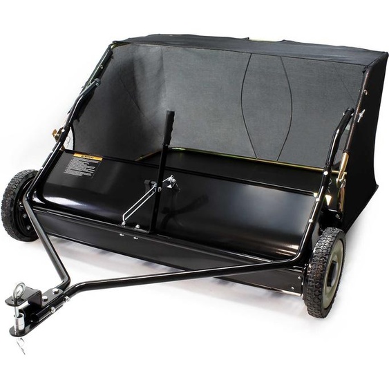 Wiltec Balai ramasseur – 1725 x 1035 x 585 mm – Largeur de 96 cm – capacité 340 l – avec Roues en caoutchouc – Balayeuse ramasseuse tractée Nettoyeur de pelouse pour Tondeuse autoportée ATV