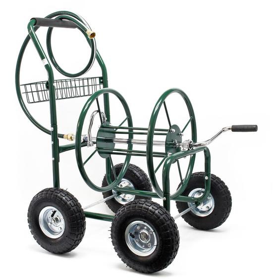 Xpotool - Wiltec Chariot Tuyau darrosage 76m 5/8 (16 mm) Enrouleur 4 Roues ø 25cm Dévidoir sur roues de tuyau Dispositif Irrigation Mobile Jardin