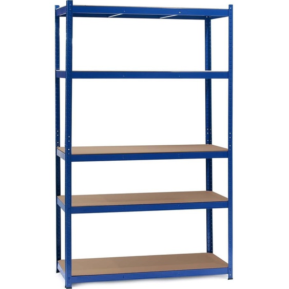 Wiltec Étagère bleue Charges lourdes 120x60x204cm Emboîtable 5 niveaux 200kg/niveau Atelier