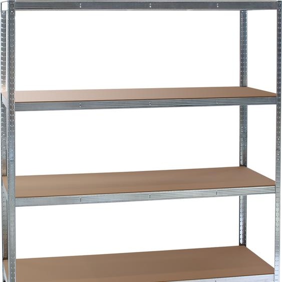 Wiltec Étagère charges lourdes – 160 x 60 x 180 cm – en Acier galvanisé – Système emboîtable – 4 niveaux – capacité 175 kg/niveau – pour Atelier Cave Rangement Stockage