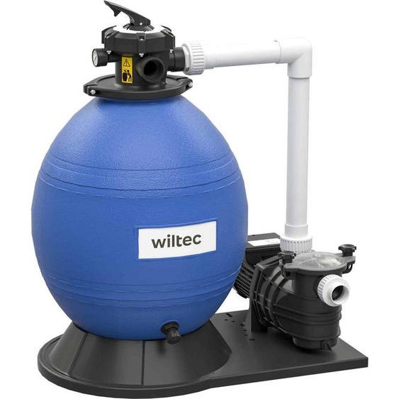 Wiltec Filtre à sable 750W 14L Cuve de filtration Pompe auto-amorçante 20000L/h Piscine hors-sol Pompe Filtre Piscine Terrasse Jardin