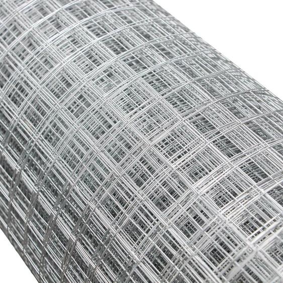 Wiltec - Grillage à mailles - 1 m x 25 m / Épaisseur fil 1,2 mm / Maille 25 x 25 mm - en Acier galvanisé - Grille métallique pour Volière Clapier