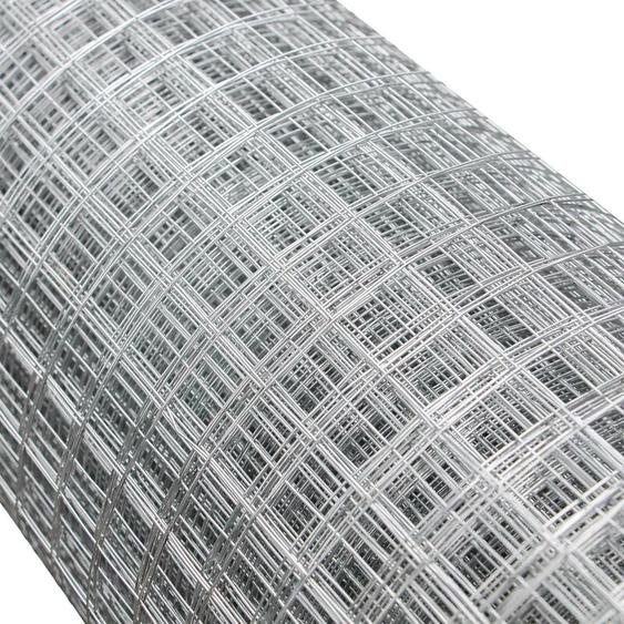 Wiltec - Grillage maille Acier Galvanisé - 1mx25m - Épaisseur fil 0,75mm - Maille 16x16mm
