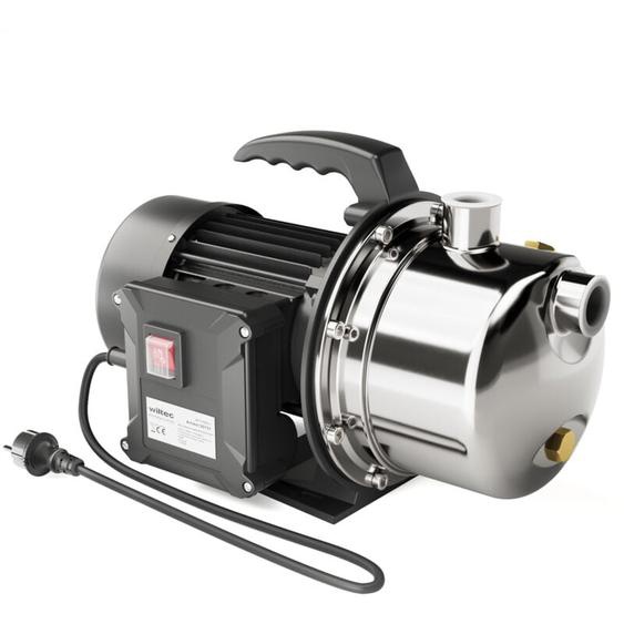 Wiltec JET110S Pompe à eau domestique portable et de jardin – 365 x 210 x 240 mm – 1100 W / 4600 L/h – en Acier inoxydable, avec Câble de 2 m