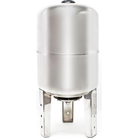 Wiltec Réservoir pression à vessie – 50 Litres – 1230 x 330 x 330 mm – en Acier inoxydable – Version verticale – Surpresseur pour la surpression eau domestique – Réservoir Cuve suppresseur pour pompe