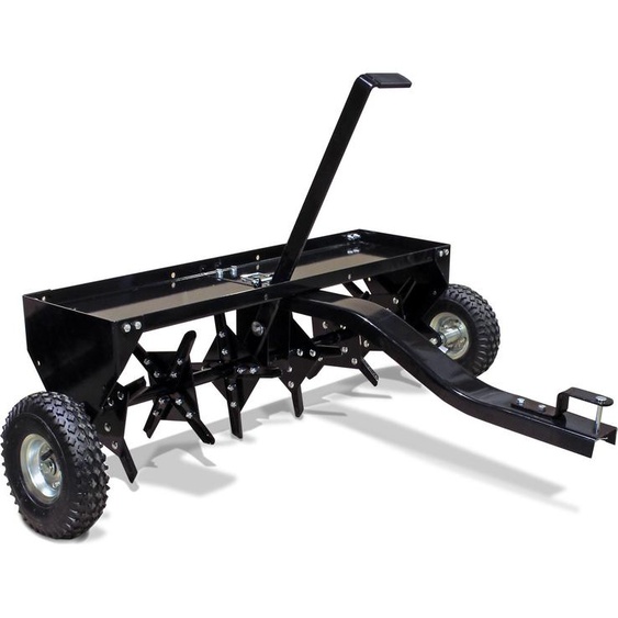 Wiltec Scarificateur tracté – 1340 x 1000 x 370 mm – Largeur de travail 90 cm – Profondeur de travail 7,6 cm – pour Tracteur-tondeuse autoportée ATV – Démousseur Émousseur Aérateur de gazon