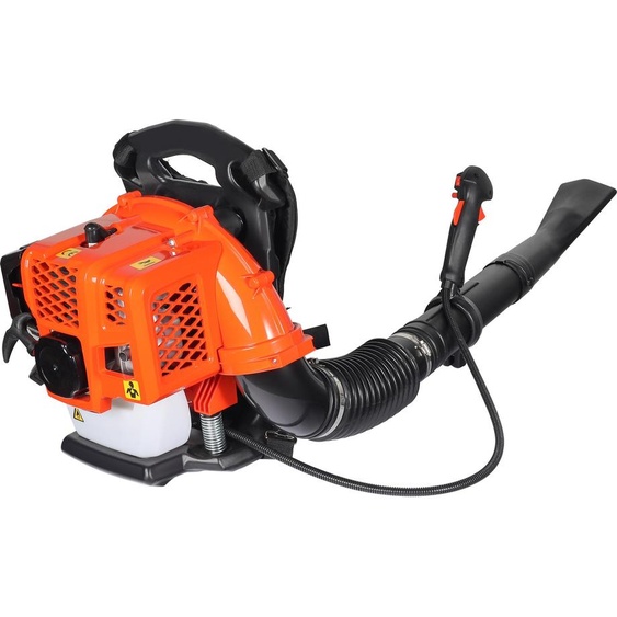 Wiltec Souffleur de feuilles à dos – Moteur à essence 2 Temps 1,7 CV – Éléments desur poignée – Avec Buses – Souflleuse pour enlèvement feuilles mortes Jardinage