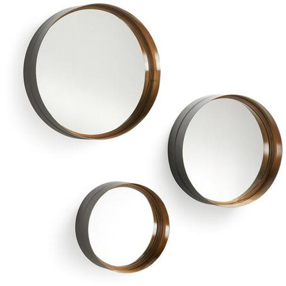 Wilton - 3 miroirs métal doré - Couleur - Noir