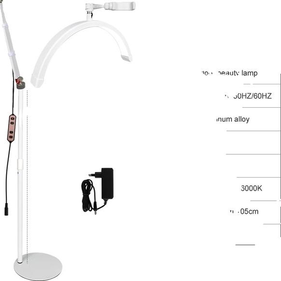 Wimpern LED Lampadaire, température de couleur réglable 3000K-6000K, hauteur réglable de 54 cm à 105 cm, BLANC