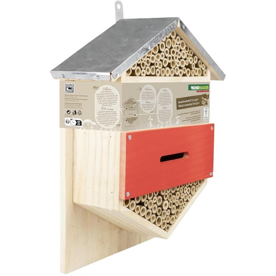 Windhager 7719, Abeille, Cécidomyie commune, Guêpe, Suspendu, Rouge, Bois, Bambou, Bois, Métal, Bambou
