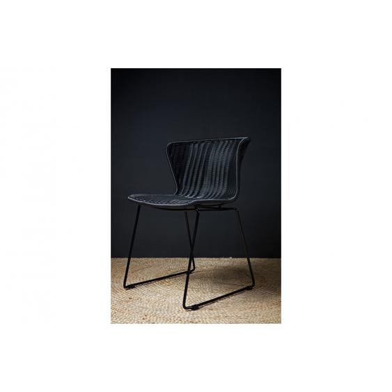 Wings - Lot de 2 chaises indoor/outdoor en résine tressée - Couleur - Noir