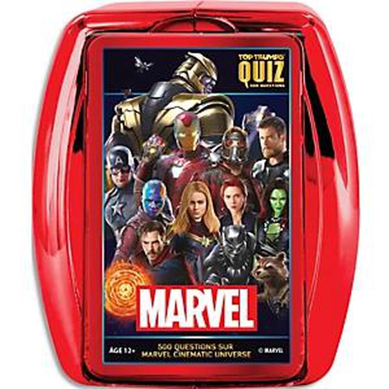 WINNING MOVES Jeu de société Quiz Marvel - En famille ou entre amis, avec 500 questions illustrées
