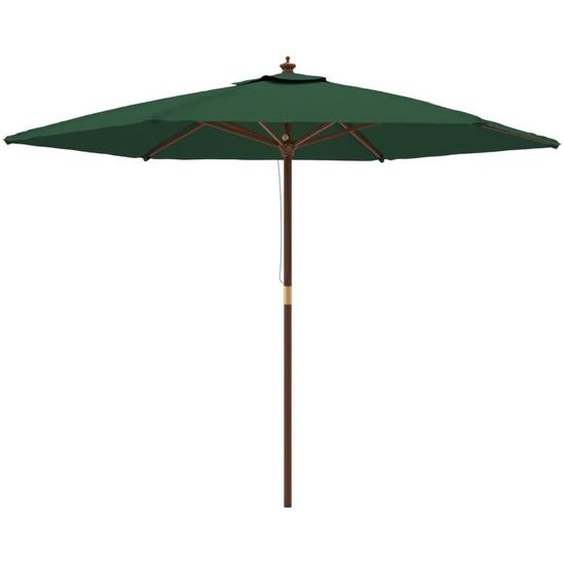 Winter Sale Parasol avec mât en bois Vert 299x240 cm - Parasols - clorisNeu4383734