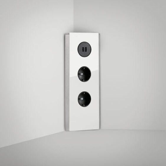 WIPO Mira Eck Glas USB, élément de prise dangle, verre blanc