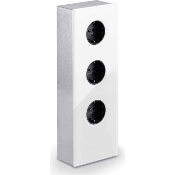 WIPO Mira Glas-USB, élément de prise de courant en saillie, acier inoxydable/verre blanc